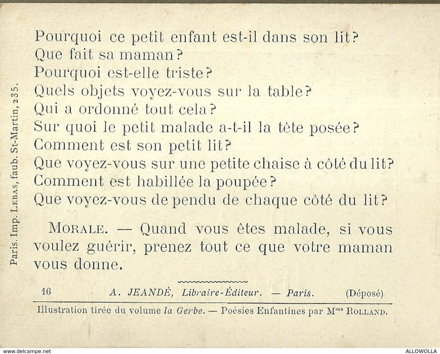 1394 " LES POURQUOI ??? ..... PARCE QUE ..... " FIGURINA DIDATTICA FRANCESE  ORIGINALE - 0-6 Anni