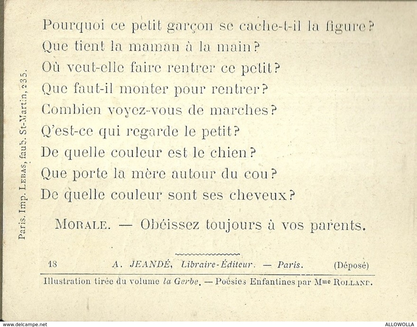 1396 " LES POURQUOI ??? ..... PARCE QUE ..... " FIGURINA DIDATTICA FRANCESE  ORIGINALE - 0-6 Jaar