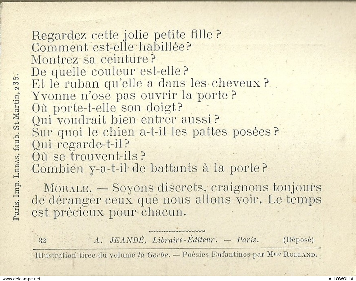 1405 " LES POURQUOI ??? ..... PARCE QUE ..... " FIGURINA DIDATTICA FRANCESE  ORIGINALE - 0-6 Jahre