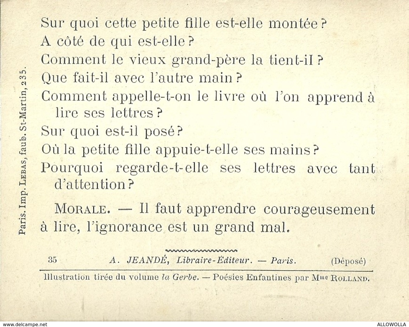 1408 " LES POURQUOI ??? ..... PARCE QUE ..... " FIGURINA DIDATTICA FRANCESE  ORIGINALE - 0-6 Years Old