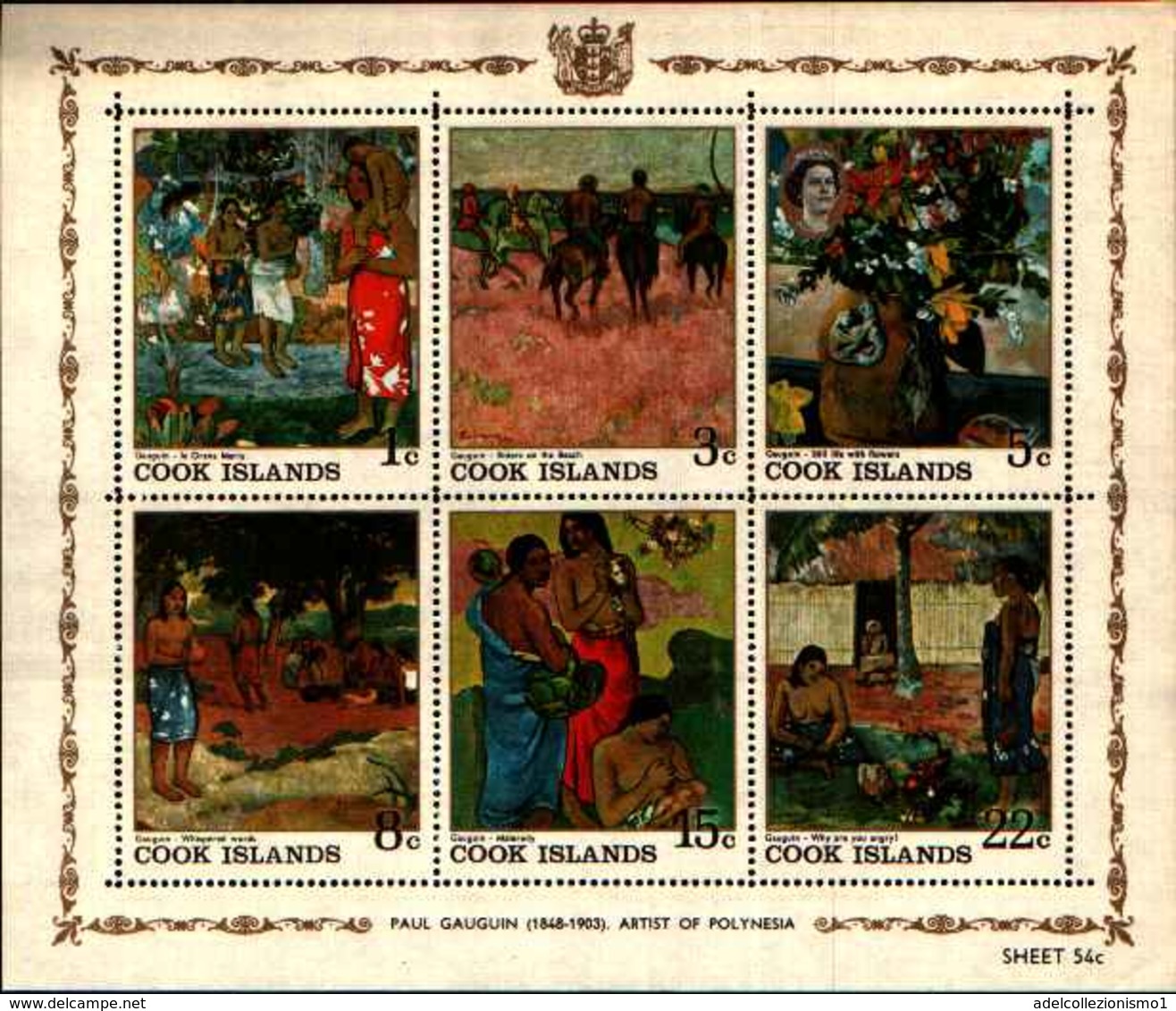 72510)  Cook Islands 1967 Paul Gauguin Art Paintings Horses Flowers Customs .-MNH** - Nuevos