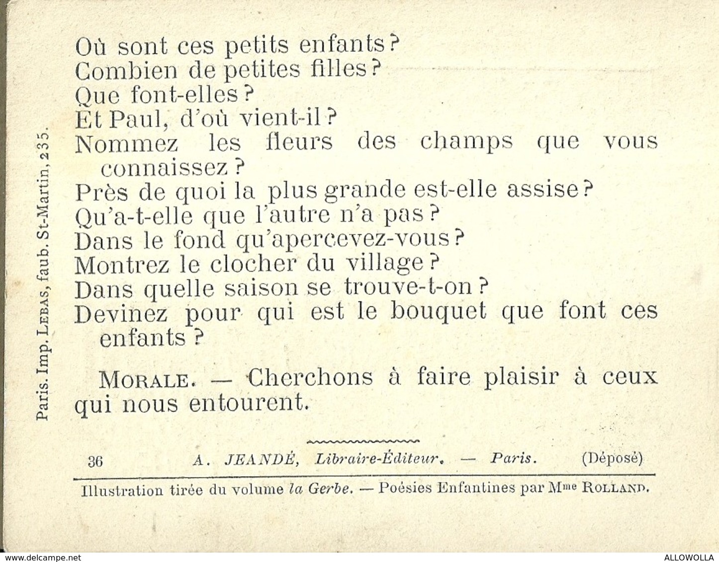 1409 " LES POURQUOI ??? ..... PARCE QUE ..... " FIGURINA DIDATTICA FRANCESE  ORIGINALE - 0-6 Jahre