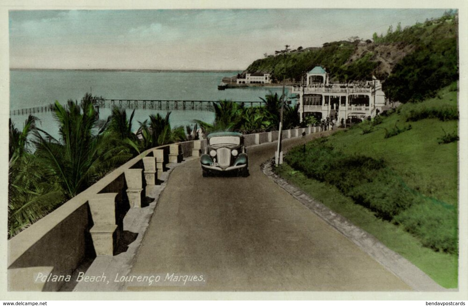 Mozambique, LOURENÇO MARQUES, Polona Beach, Car (1930s) Postcard - Mozambique