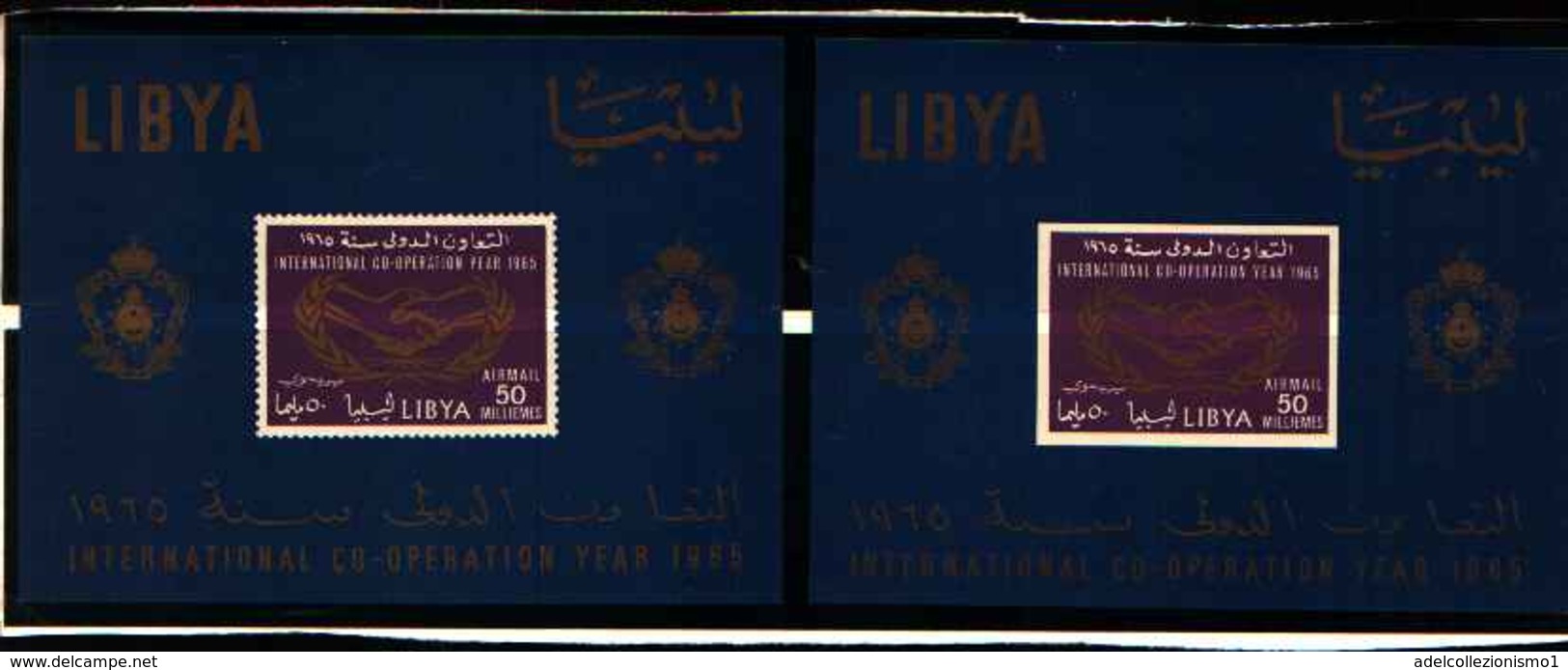 72511)  LIBIA INDIPENDENTE 1965 - COOPERAZIONE INT. 2BF.N.9 .-MNH** 1 NON DENTELLATO - Libia