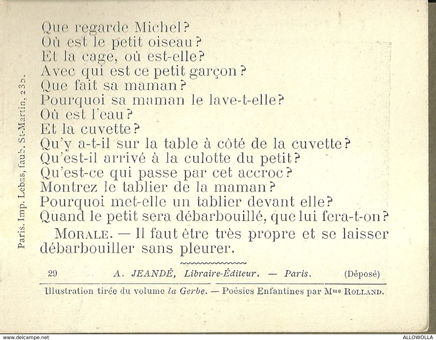 1412 " LES POURQUOI ??? ..... PARCE QUE ..... " FIGURINA DIDATTICA FRANCESE  ORIGINALE - 0-6 Jaar