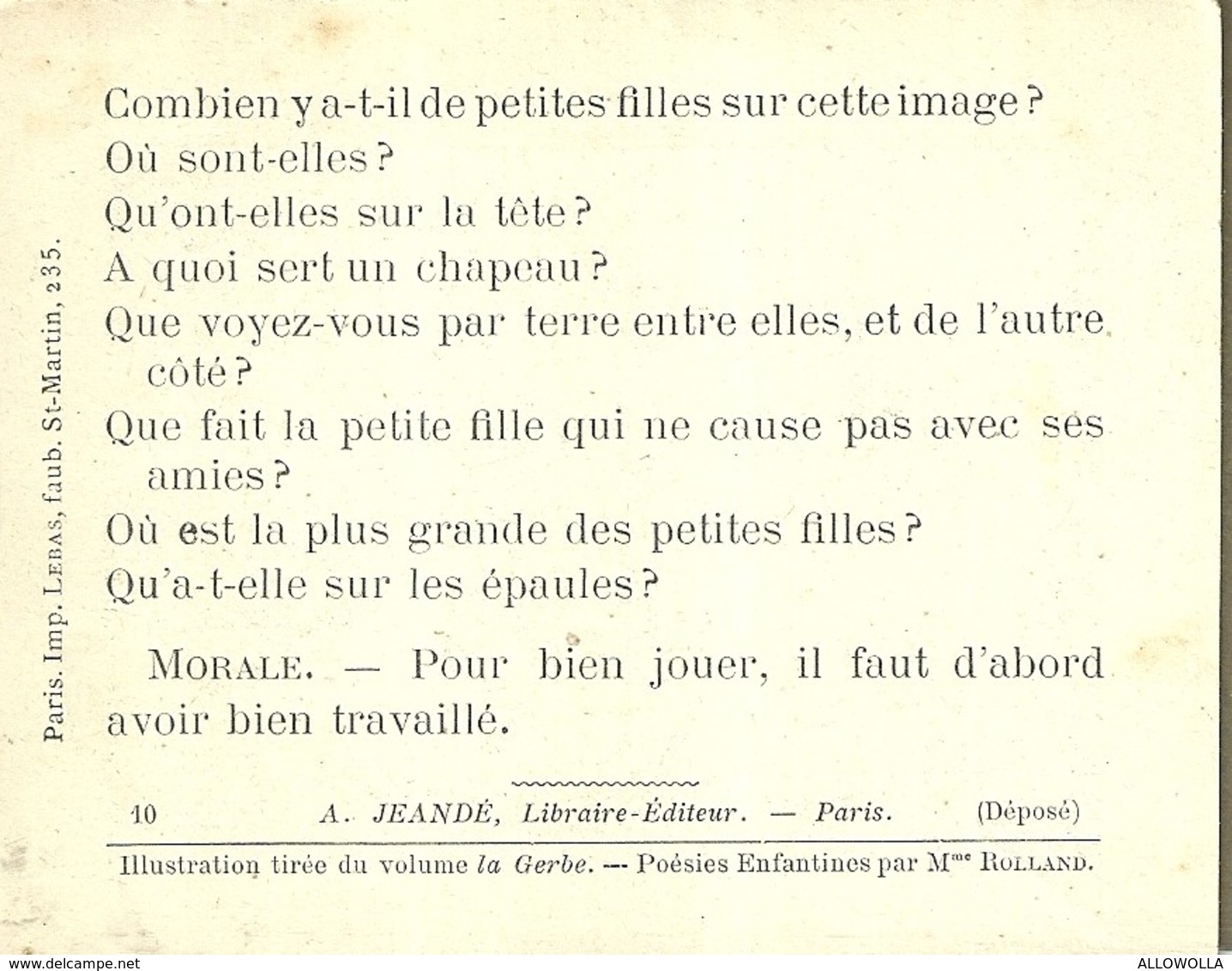 1416 " LES POURQUOI ??? ..... PARCE QUE ..... " FIGURINA DIDATTICA FRANCESE  ORIGINALE - 0-6 Años