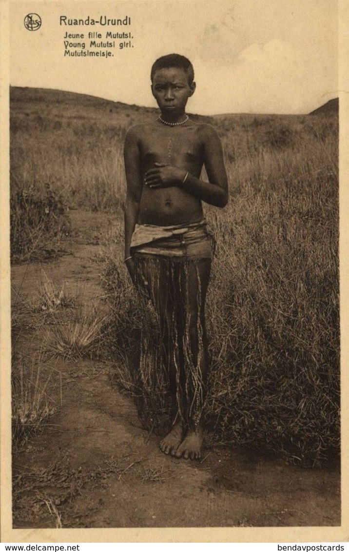 Ruanda-Urundi, Young Mututsi Girl (1920s) Postcard - Rwanda