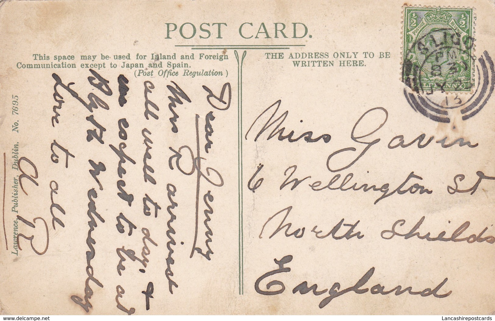 Postcard Colleen Bringing Home The Turf PU Sligo 1916 ? By Lawrence Of Dublin My Ref  B12580 - Other & Unclassified
