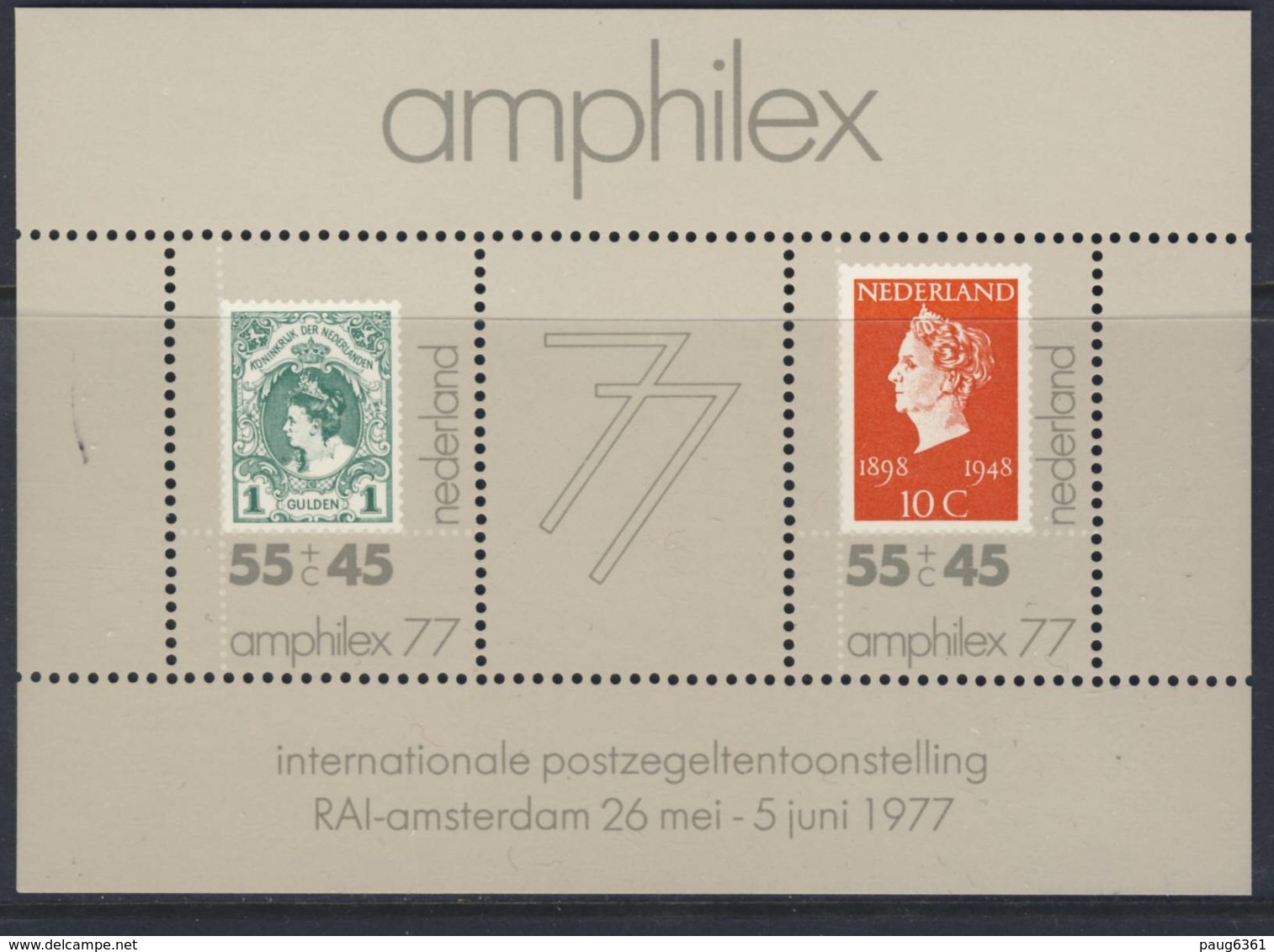 PAYS-BAS 1977 AMPHILEX   YVERT N°B16  NEUF MNH** - Blocks & Sheetlets