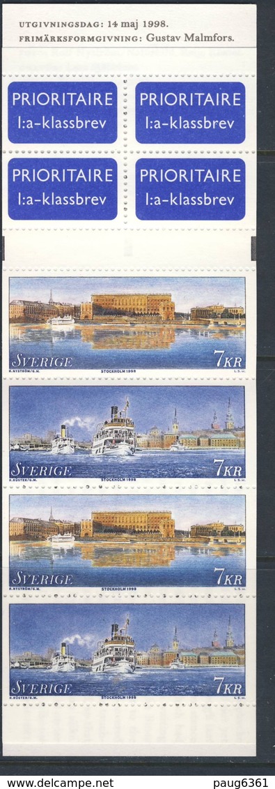 SUEDE CARNET 1998 STOCKOLM-TRANSPORTS  Yvert N°C2038 NEUF MNH** - 1981-..