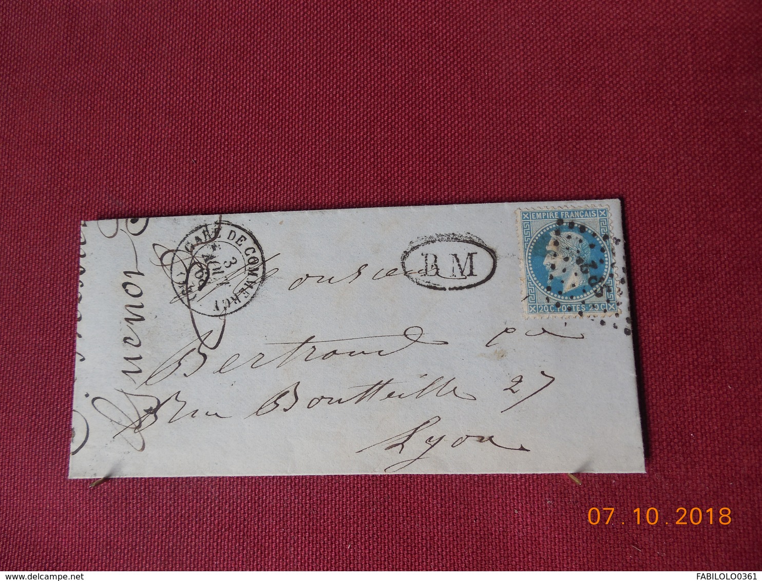 Lettre De 1868 Au Depart De Commercy A Destination De Lyon (Boite Mobile) - 1849-1876: Klassieke Periode