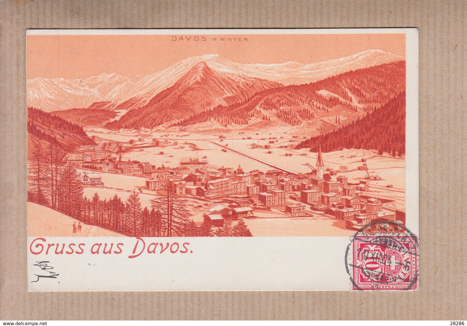 GRUSS AUS DAVOS Suisse     CPA   Le 10 XII 1904  Pour ATHENES Grece - Davos