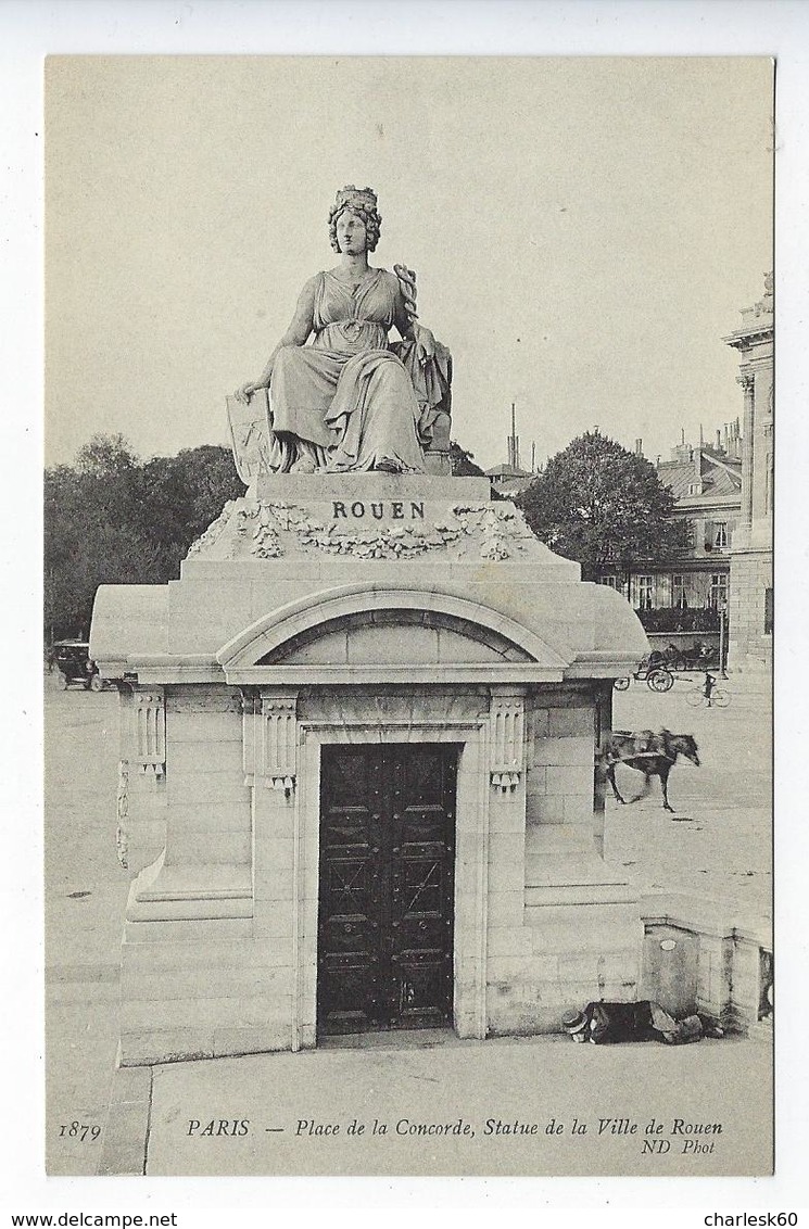 CPA 75 Paris Place De La Concorde Statue De La Ville De Rouen 1879 - Statues