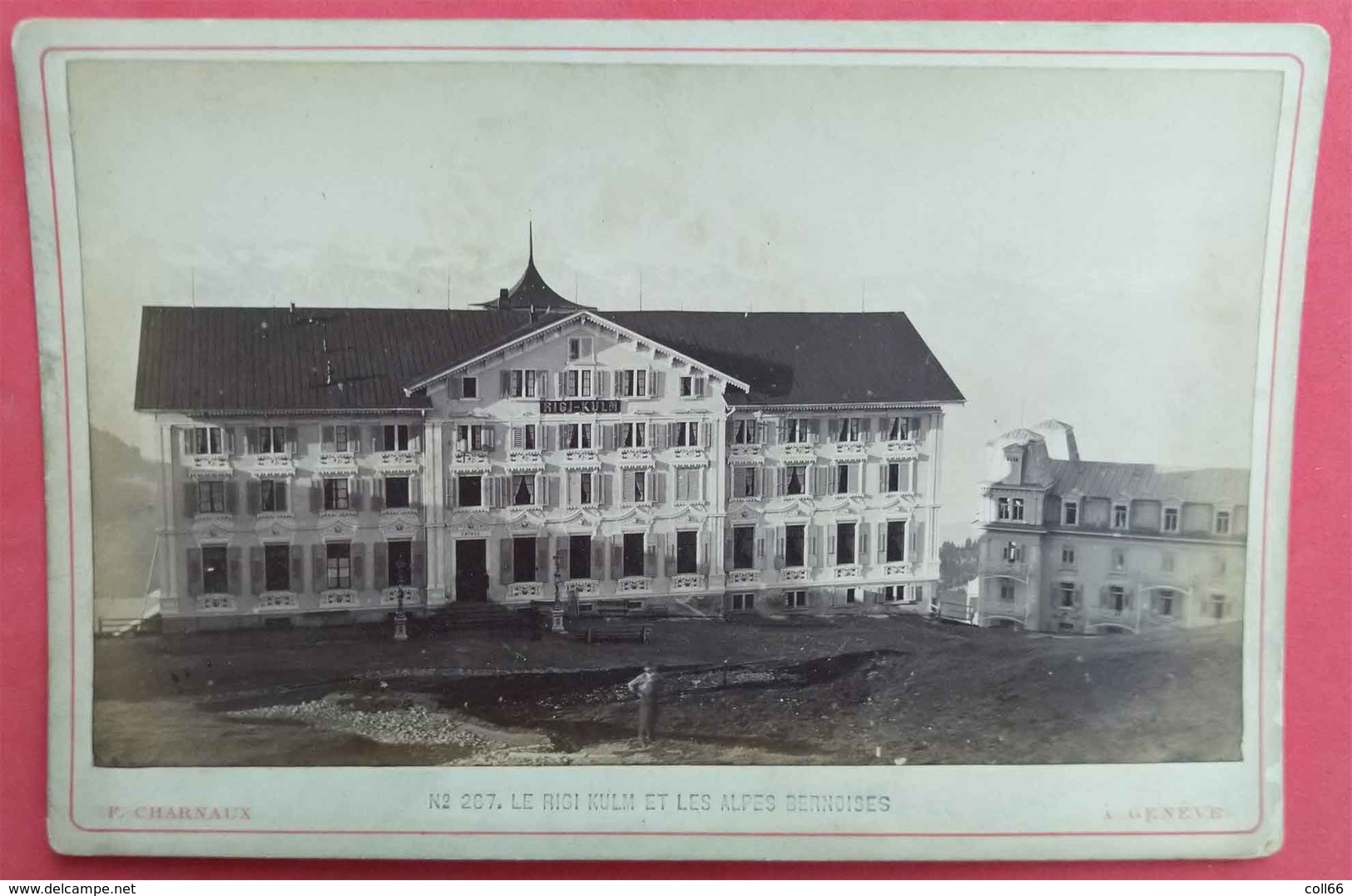 1879-80 Photo Sur Carton Le Rigi Kulm  Et Les Alpes Bernoises éditeur Charnaux N°267 Maison Des 3 Rois Genève Suisse - Antiche (ante 1900)