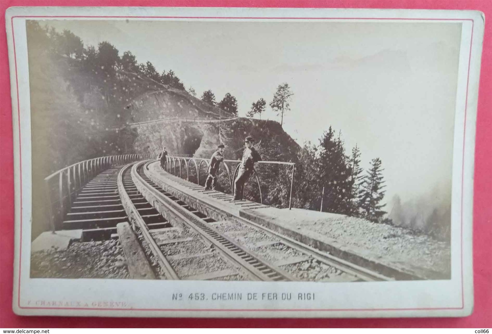 1879-80 Photo Sur Carton Chemin De Fer Du Rigi éditeur Charnaux N°453 Maison Des 3 Rois Genève Suisse - Antiche (ante 1900)