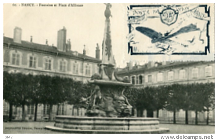 NANCY     VIGNETTE POSTE PAR AVION   JUILLET 1912.   SUR CARTE - Nancy