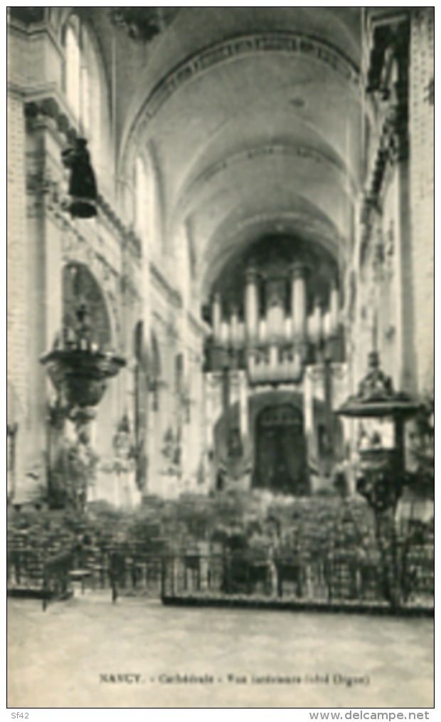 NANCY    CATHEDRALE. VUE INTERIEURE. COTE ORGUE - Musique Et Musiciens