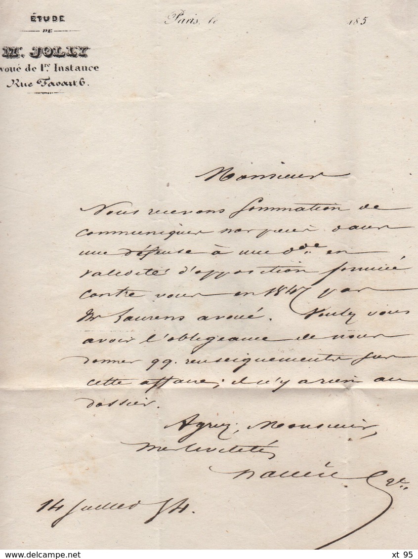 Paris - Cachet Taxe 15c - 15 Juil 1854 - 4e Distribution (3) - 1849-1876: Periodo Classico