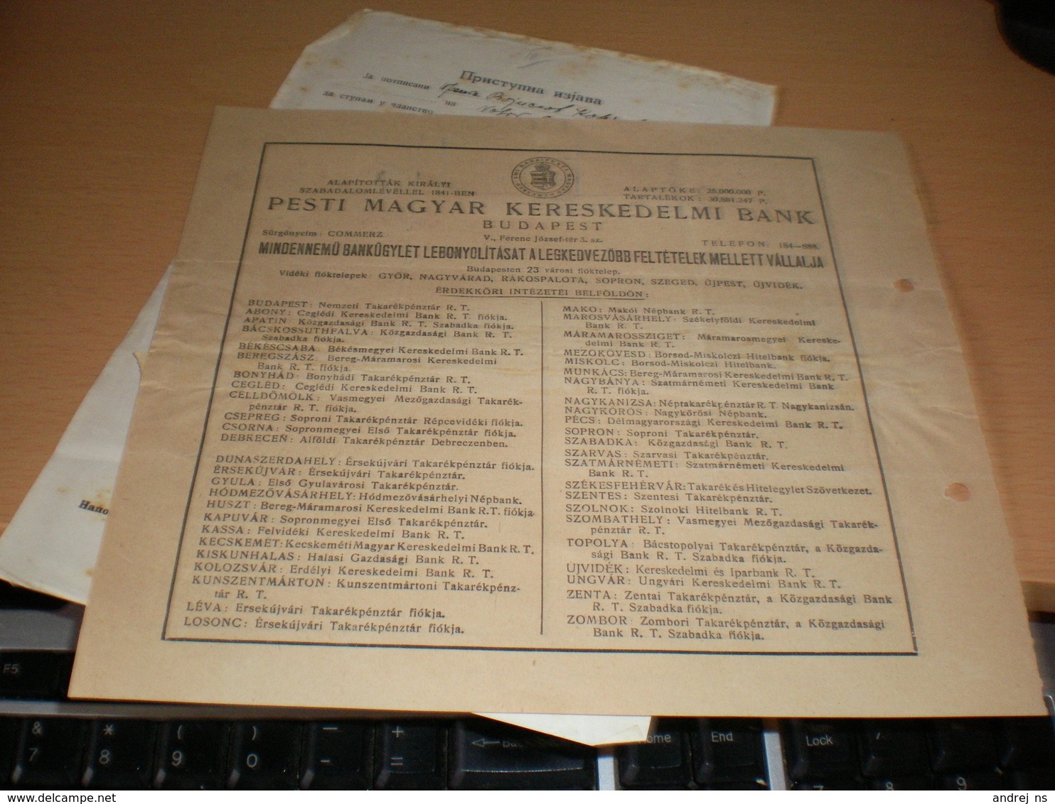 Telegram Tavirat WW2 Ujvidek Novi Sad Okupation 1944 - Telégrafos