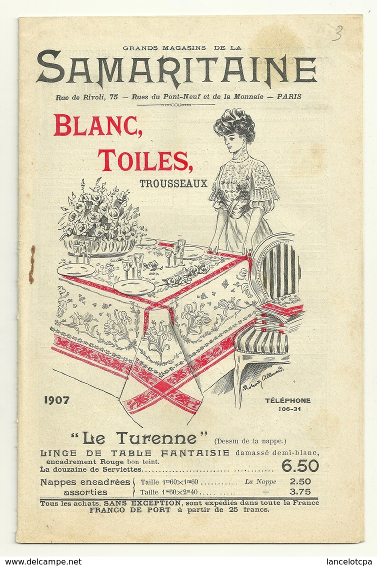 CATALOGUE MODE LA SAMARITAINE 1907 - 14 PAGES (TRES RARE) - Catálogos