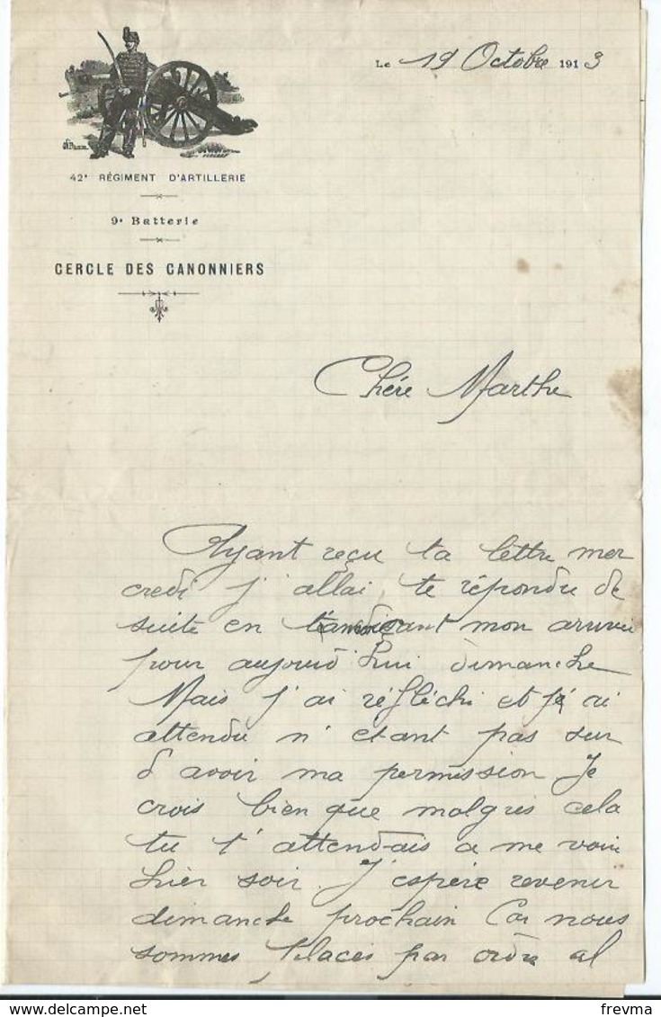 Lettre D'un Soldat 1913 - Documents