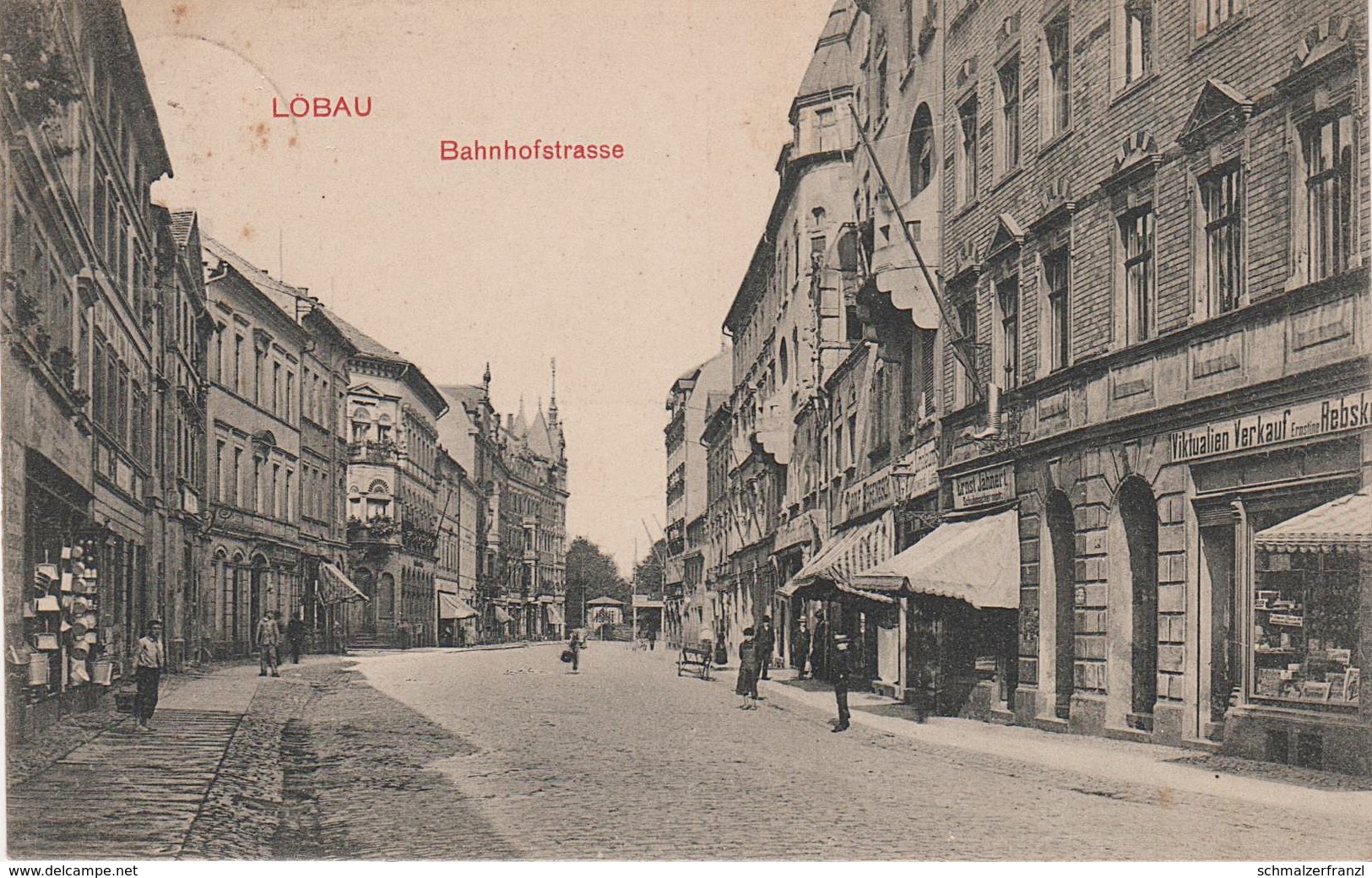 AK Löbau Bahnhofstraße A Bahnhof Königsplatz Wettiner Platz Sachsenstraße Zollstraße Jahnstraße Gartenstraße Kirschberg - Loebau