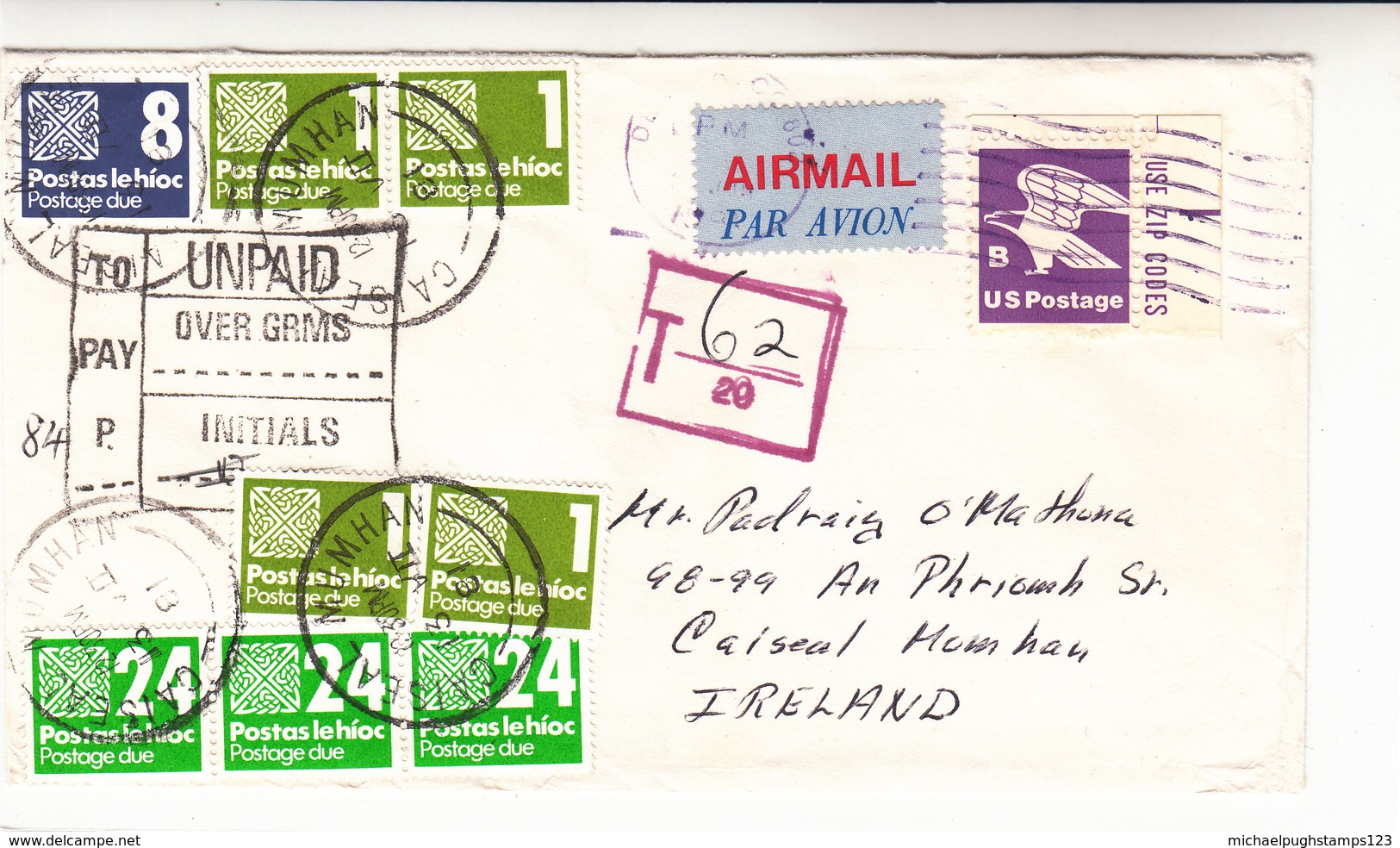 Ireland / Tax / U.S. / Airmail - Sonstige & Ohne Zuordnung