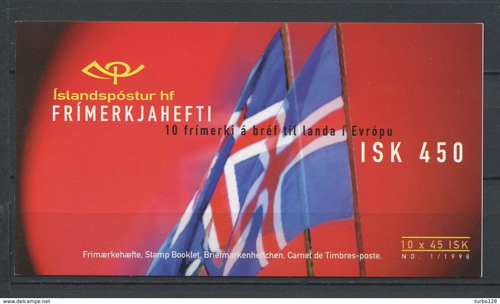 ISLANDE 1998 Carnet N° C839 ** ( 839 ) Neuf MNH Superbe C 20 € Fillette Drapeaux EUROPA Festivals Fête Flags - Markenheftchen