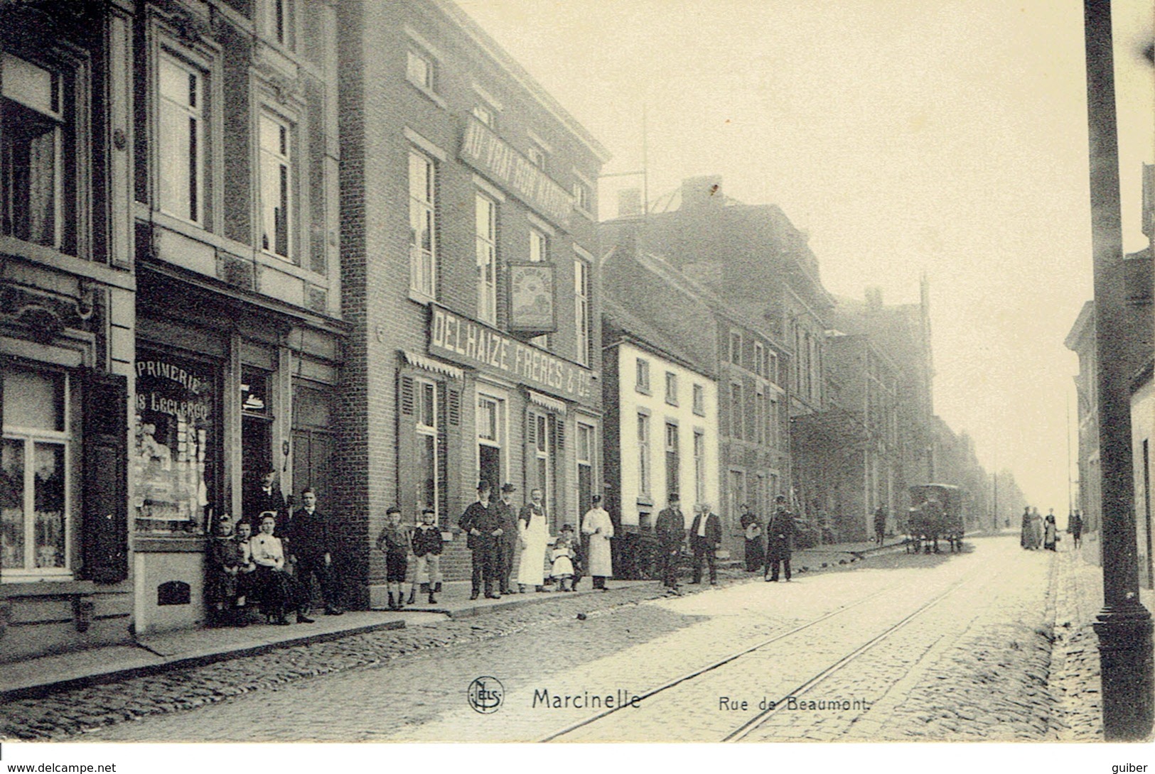 Charleroi Marcinelle Rue De Beaumont Magasin Delhaire Freres Imprimerie 1908 - Charleroi