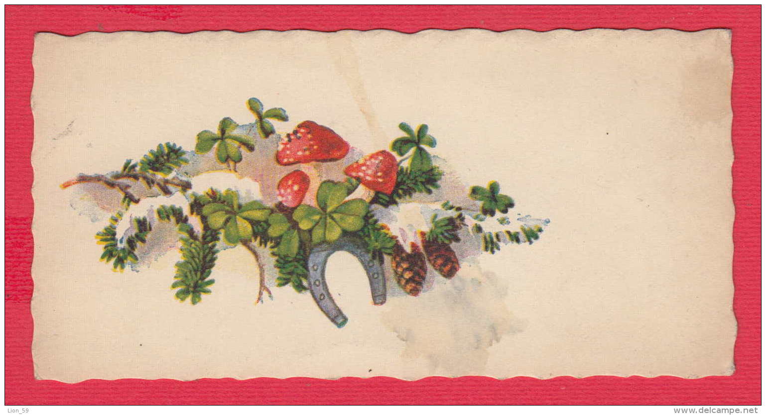 237089 / Illustrator ?? -  Mushroom  Champignon Fruchtkörper , WINTER TREE Horseshoes 1935 BULGARIA - Mushrooms