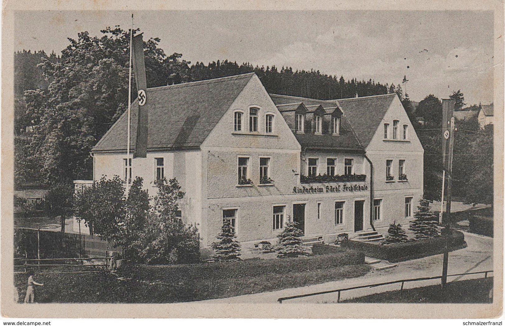 AK Sohland Spree Kinderheim Fechtschule NS Flagge A Ellersdorf Pilzdörfel Oppach Rosenhain Groß Schönau Fugau Hainspach - Neusalza-Spremberg