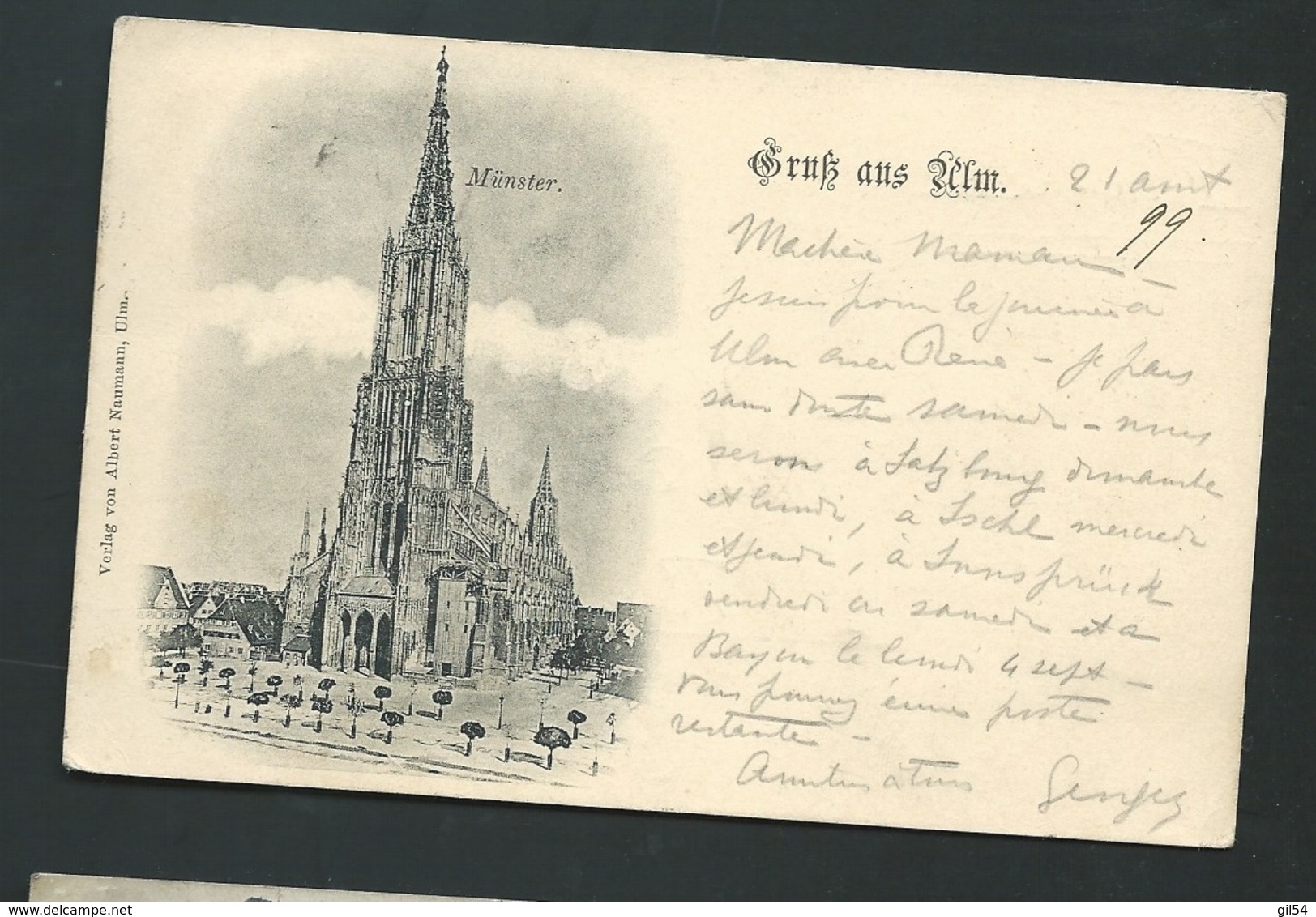 Cpa Allemagne Gruss Aus Ulm Münster Aout 1899      Xe43 - Ulm