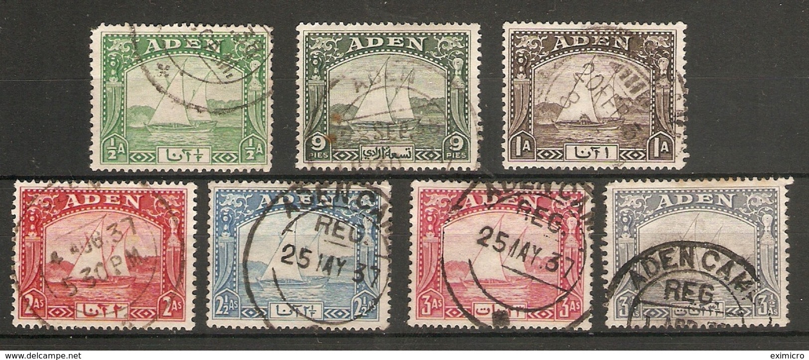 ADEN 1937 DHOW SET TO 3½a SG 1/7 FINE USED Cat £29 - Aden (1854-1963)