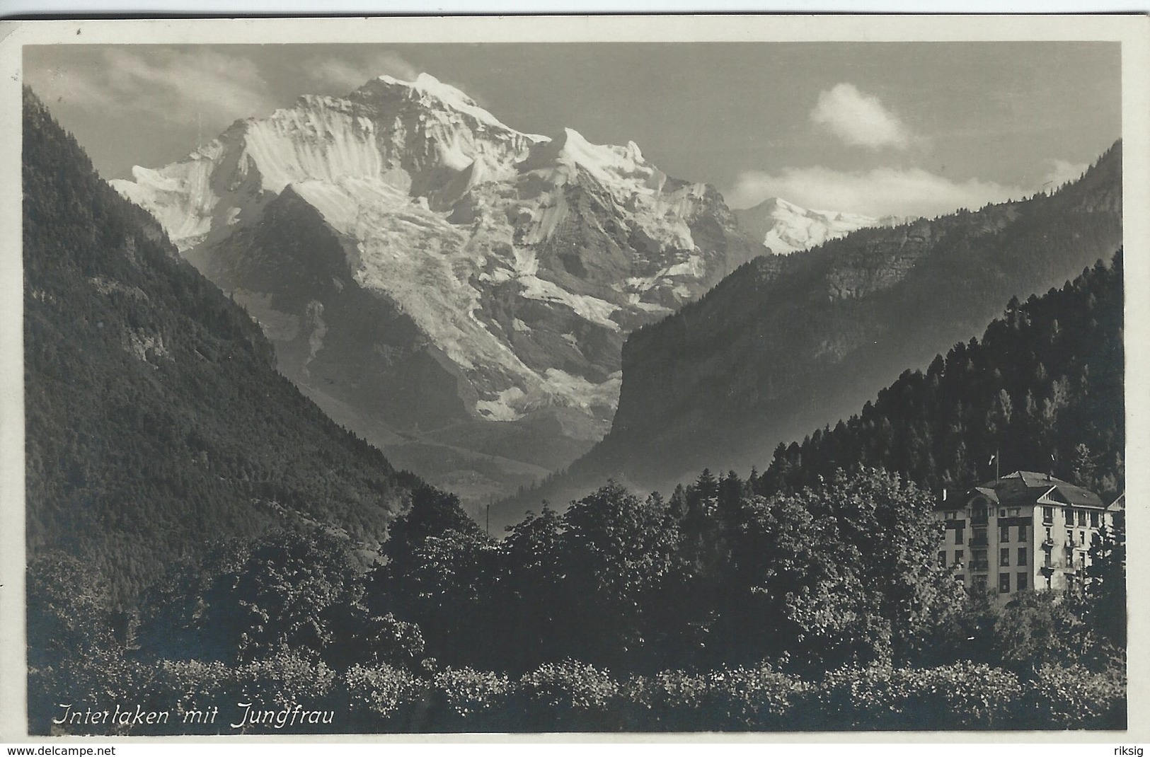 Interlaken Mit Jungfrau. Switzerland Used 1930.  S-4378 - Interlaken