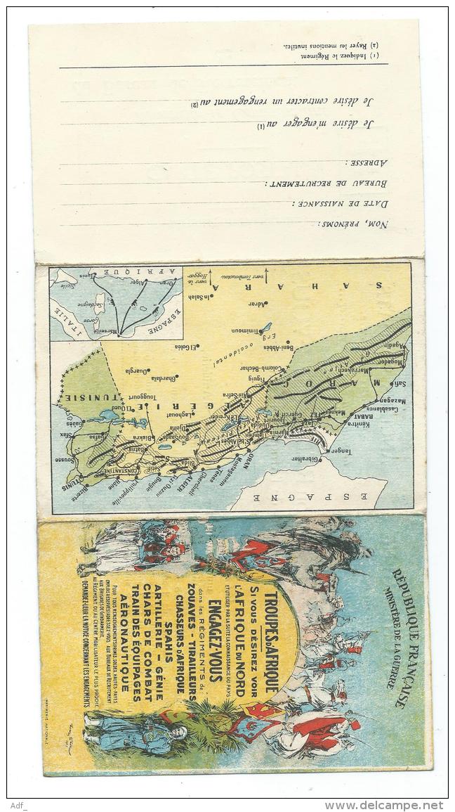 CPA CARTE D'ENGAGEMENT POUR LES TROUPES D'AFRIQUE DU NORD, RECRUTEMENT ZOUAVES, TIRAILLEURS, SPAHIS, CHASSEURS, SOLDATS - Autres & Non Classés