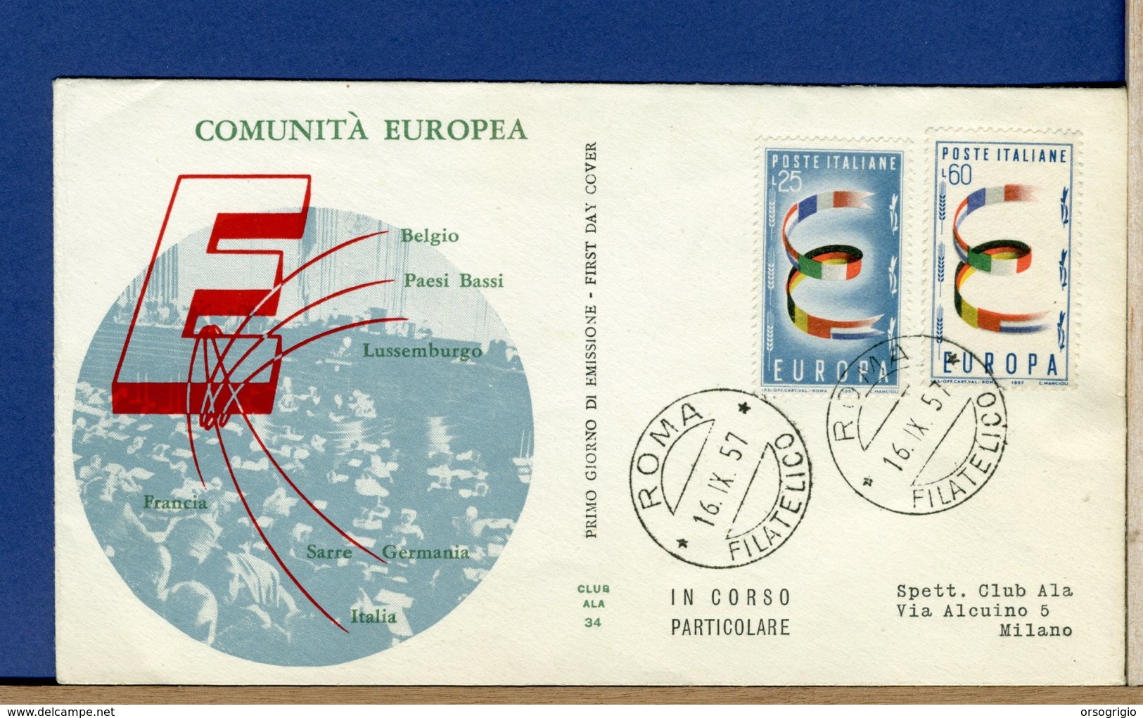 ITALIA - FDC 1957 - EUROPA - FDC