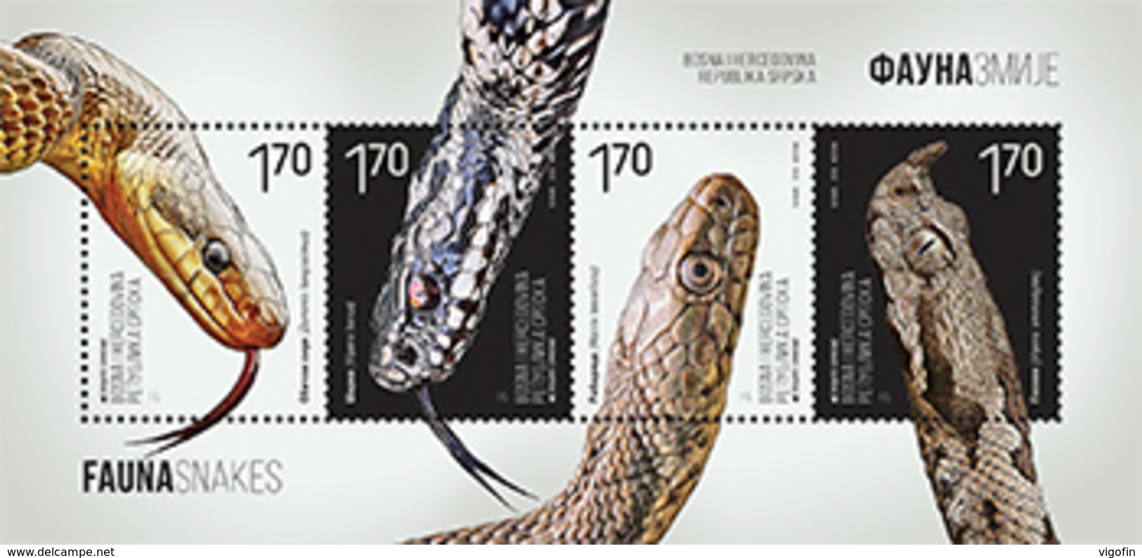 BHRS 2018-10 SNAKE, BOSNA AND HERZEGOVINA REPUBLIKA SRBSKA, S/S, MNH - Bosnien-Herzegowina