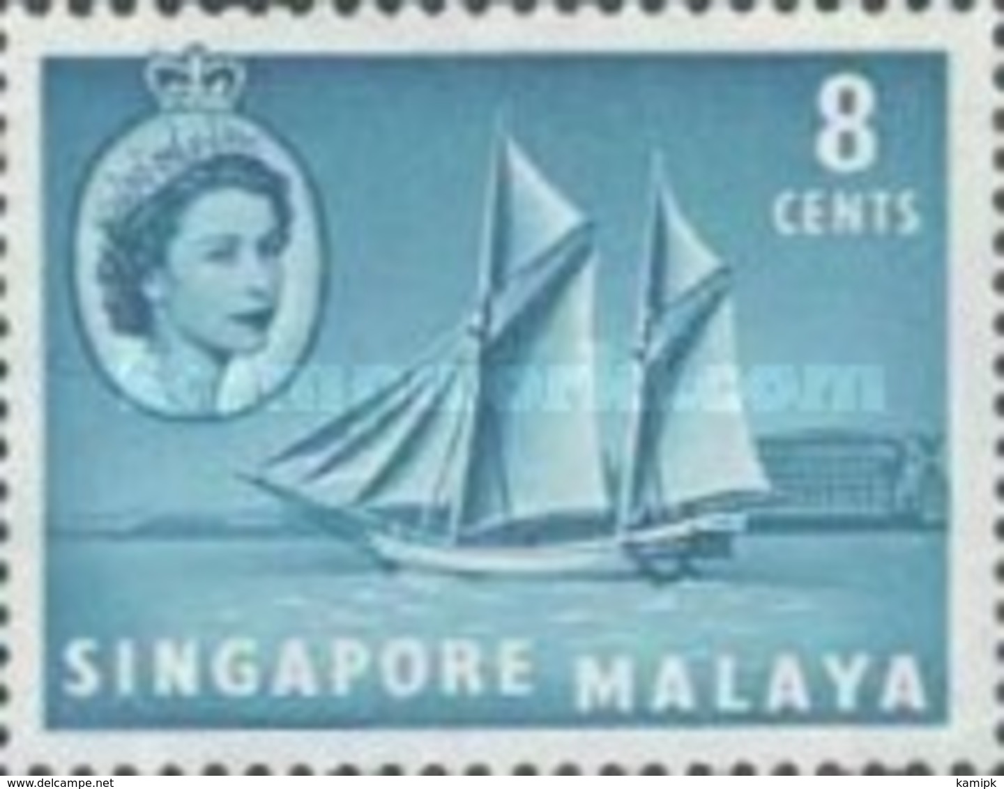 SINGAPORE MALAYA  USED STAMPS  Queen Elizabeth II, Ships And Other Image-1955 - Singapore (1959-...)