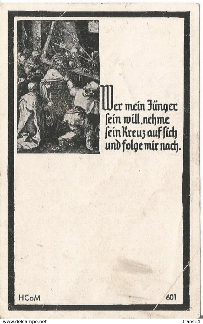 Sterbebild ,carte De Décès Obergefreiter ,camp De Prisonniers , 1945 TILSIT .  DEATH CARD . - 1939-45