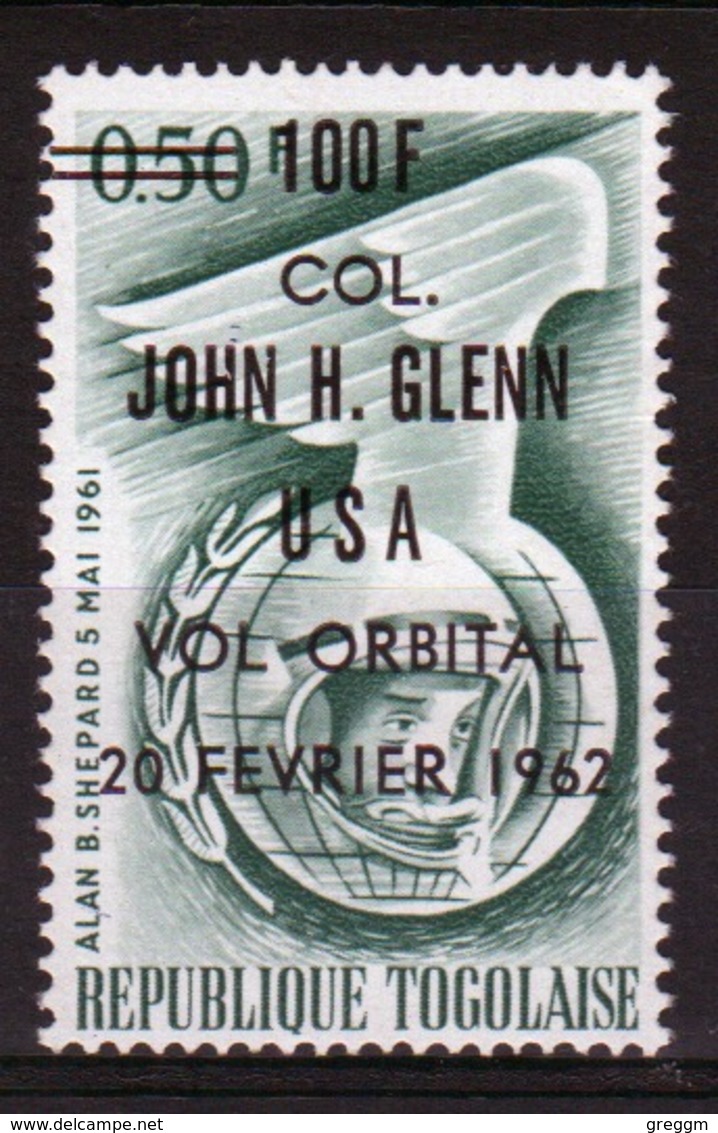 Togo 1962 Col Glens Space Flight With 100f On 50 Cent Surcharge In Black. - Togo (1960-...)