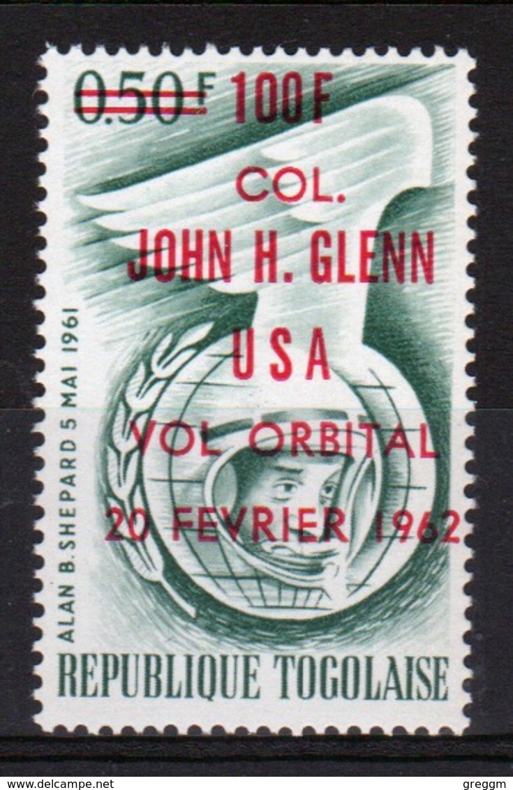 Togo 1962 Col Glens Space Flight With 100f On 50 Cent Surcharge In Red. - Togo (1960-...)