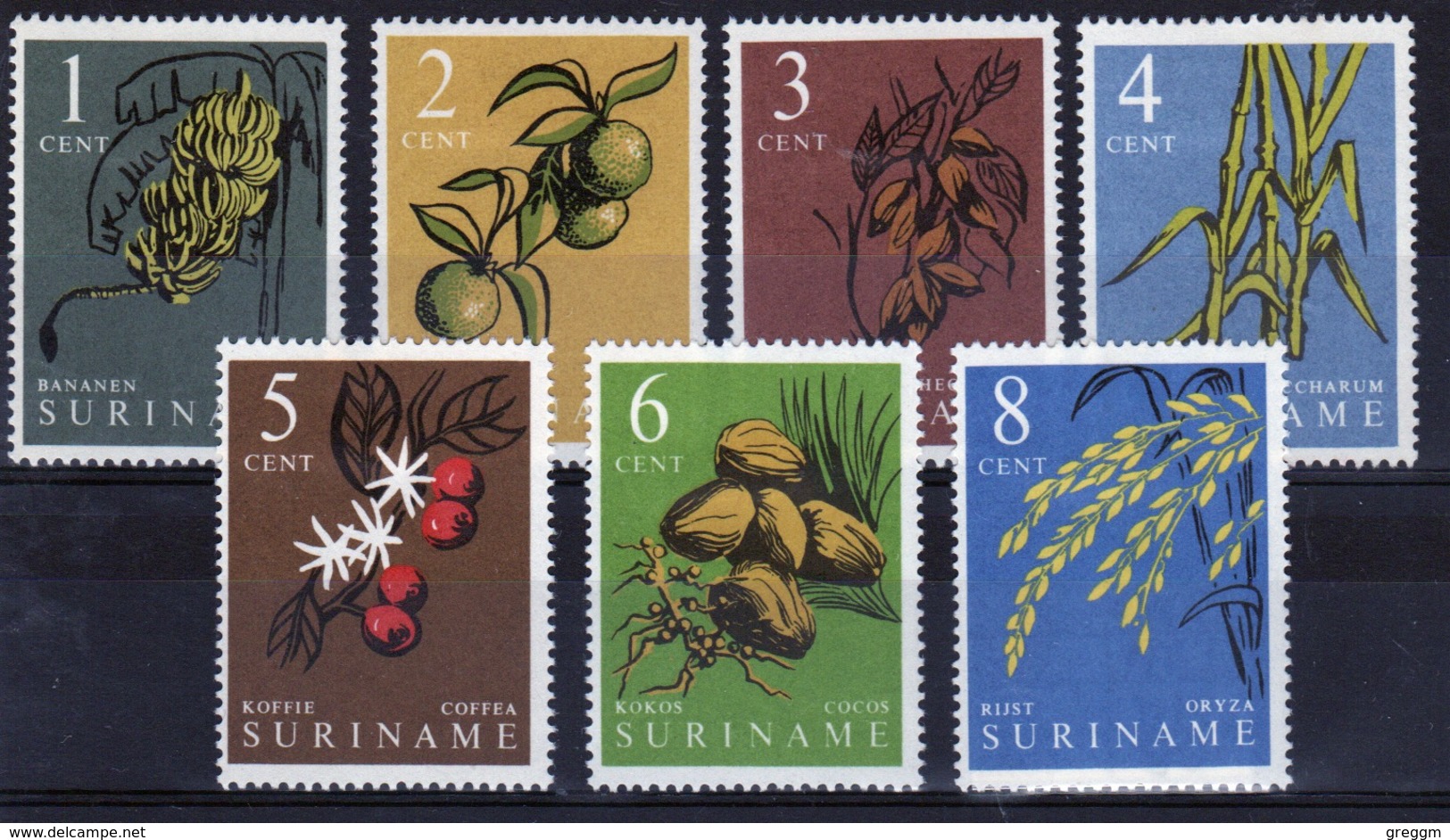 Suriname 1961 Set Of Stamps To Celebrate Local Produce. - Surinam