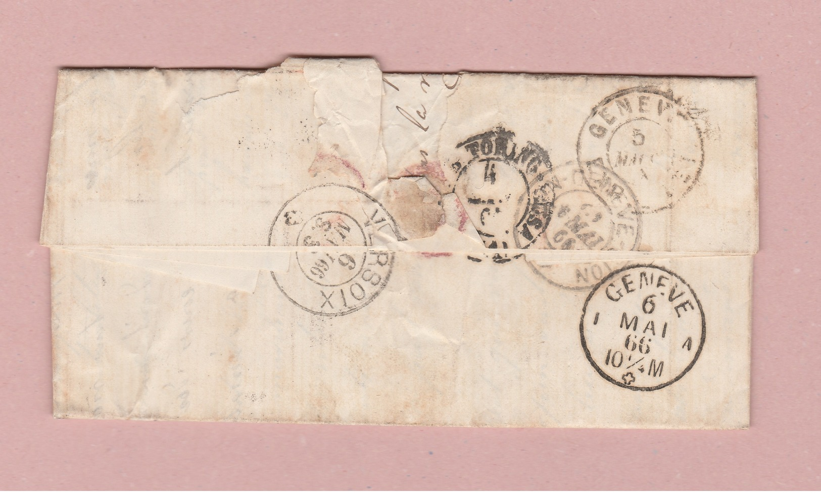 Italien Napoli 02.05.1866 Porto Brief Nach Versoix (Genf) Mit 30 C. EF - Storia Postale