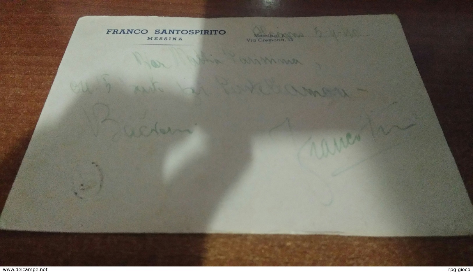 Cartolina:Cartolina Postale Pubblicitaria Franco Santospirito Messina Viaggiata(a15) - Ohne Zuordnung