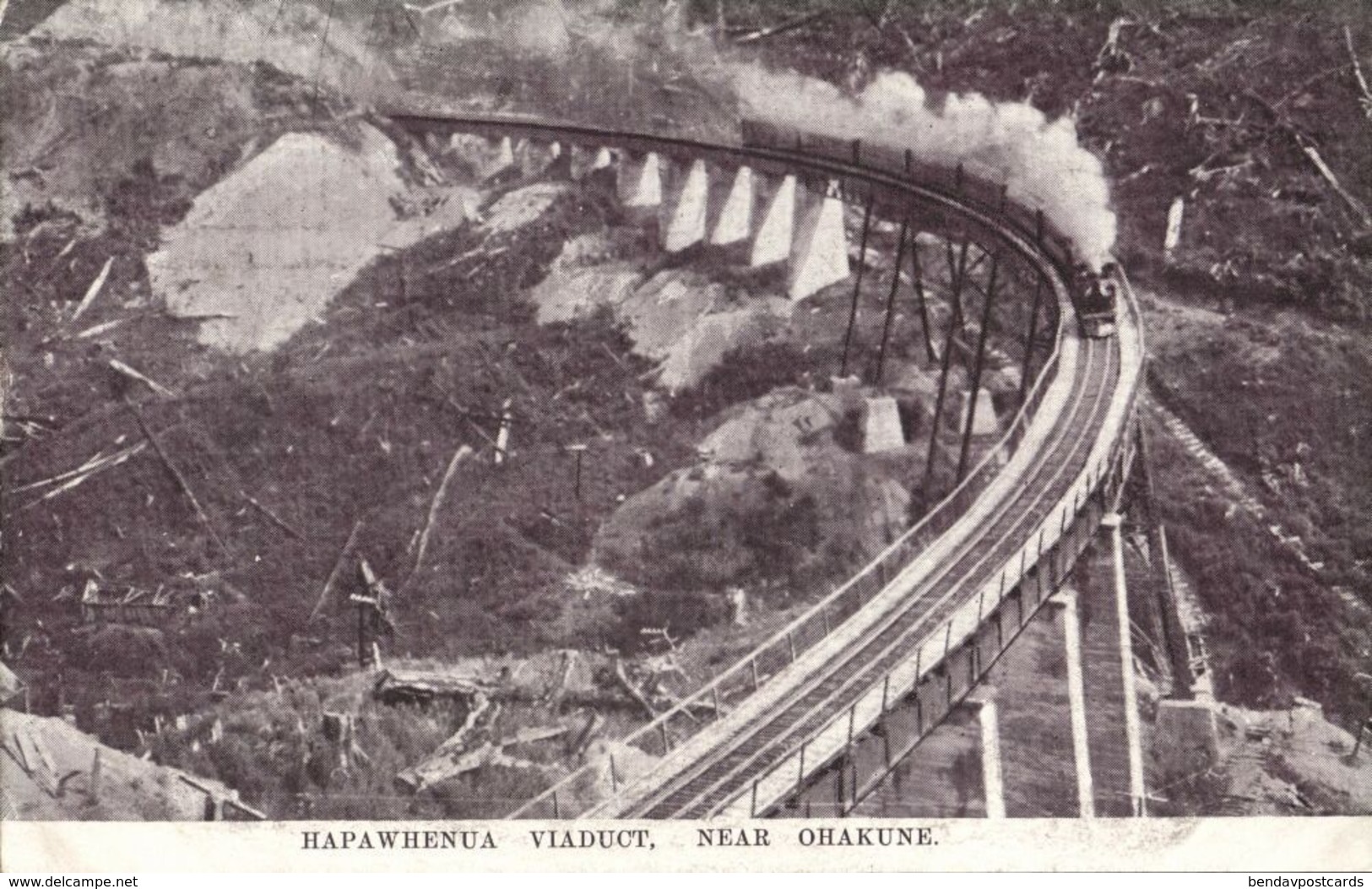 New Zealand, OHAKUNE, Hapawhenua Viaduct With Steam Train (1920s) Postcard - New Zealand