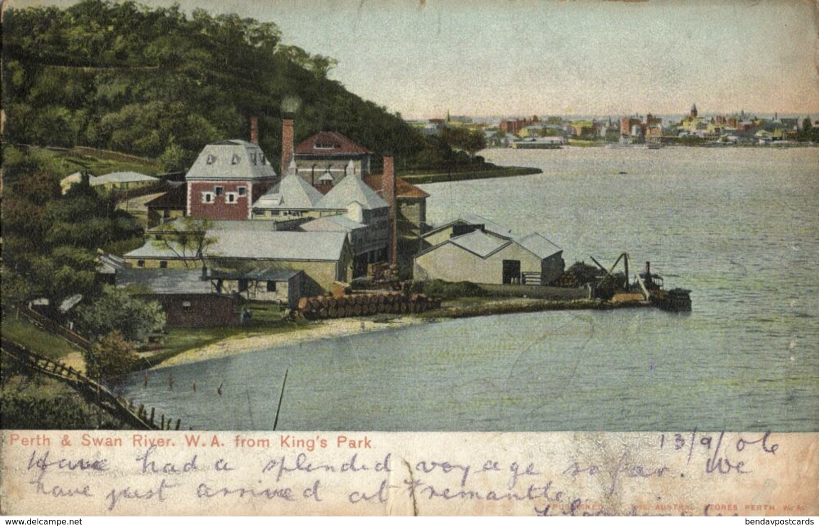 Australia, Perth And Swan River, W.A., From King's Park (1906) Postcard - Perth