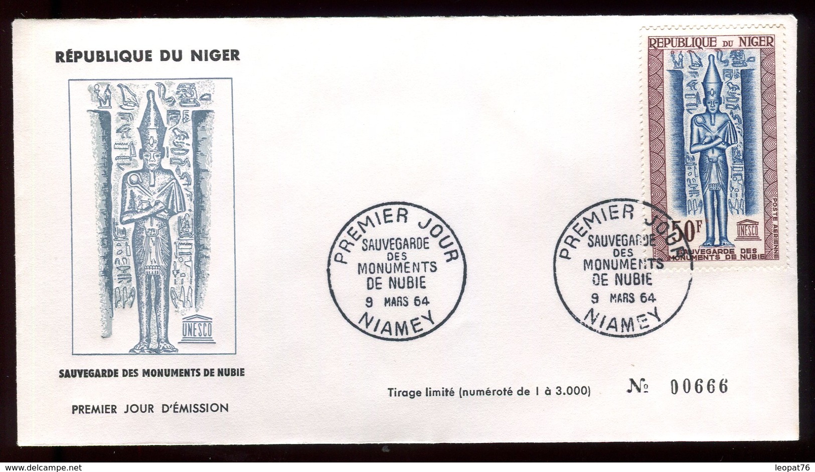 Niger - Enveloppe FDC 1964 - Monuments De Nubie - O 285 - Niger (1960-...)