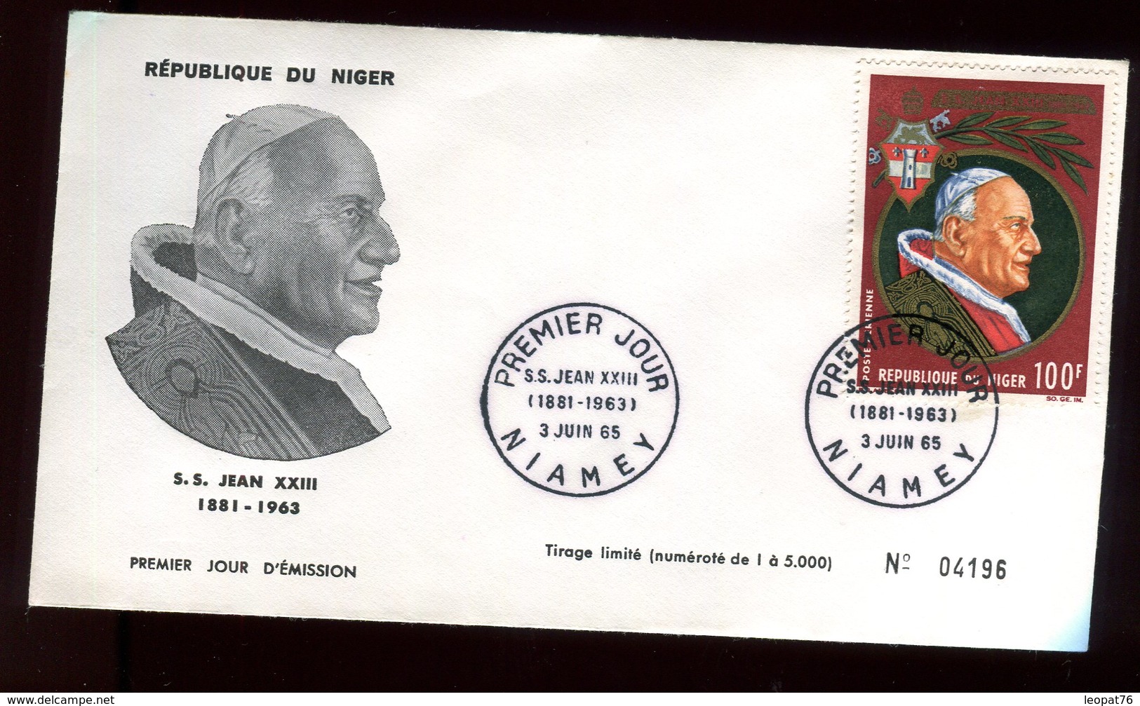 Niger - Enveloppe FDC 1965 - Pape Jean XXIII - O 290 - Niger (1960-...)