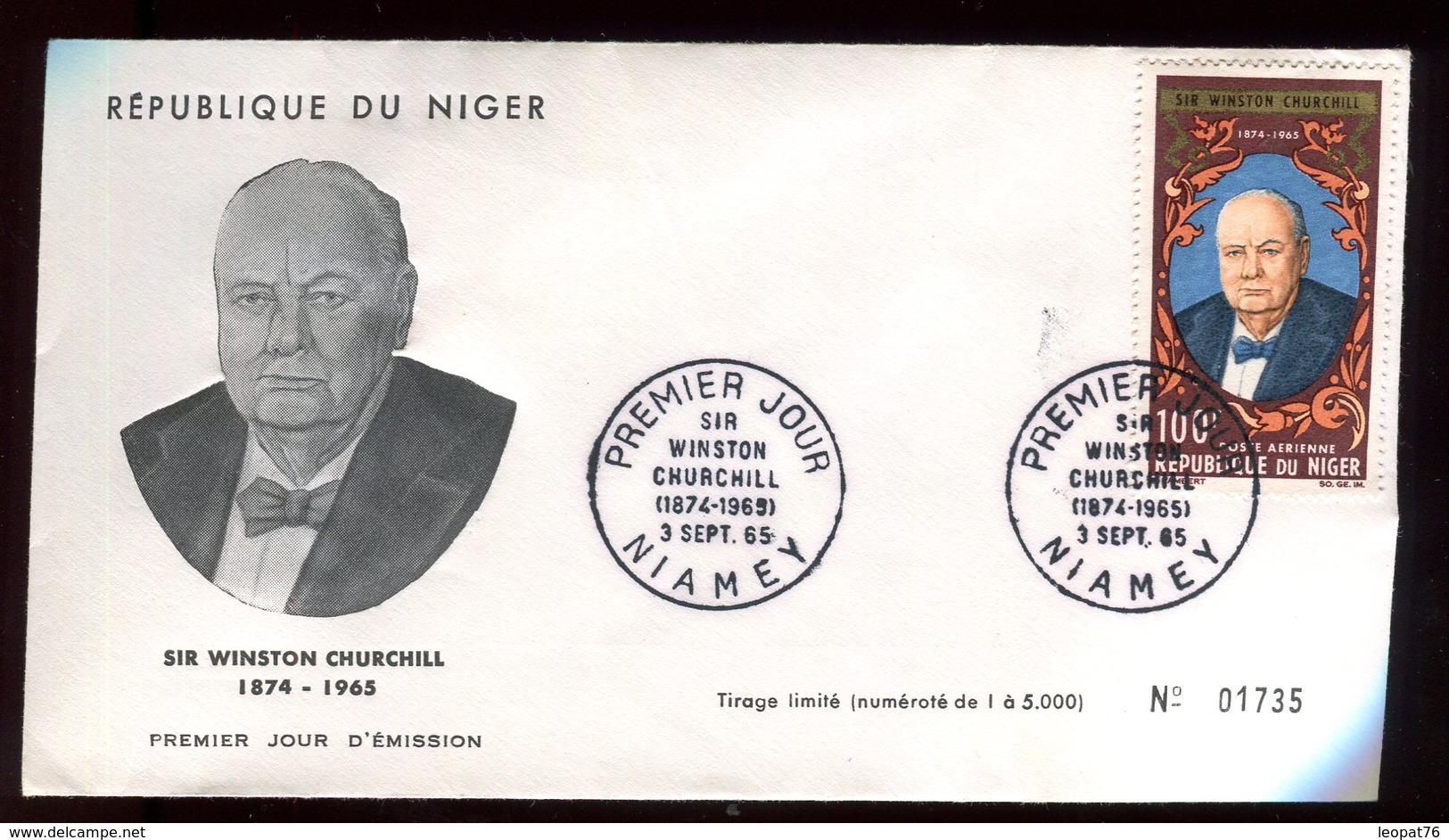 Niger - Enveloppe FDC 1965 - Sir Winston Churchill - O 293 - Niger (1960-...)