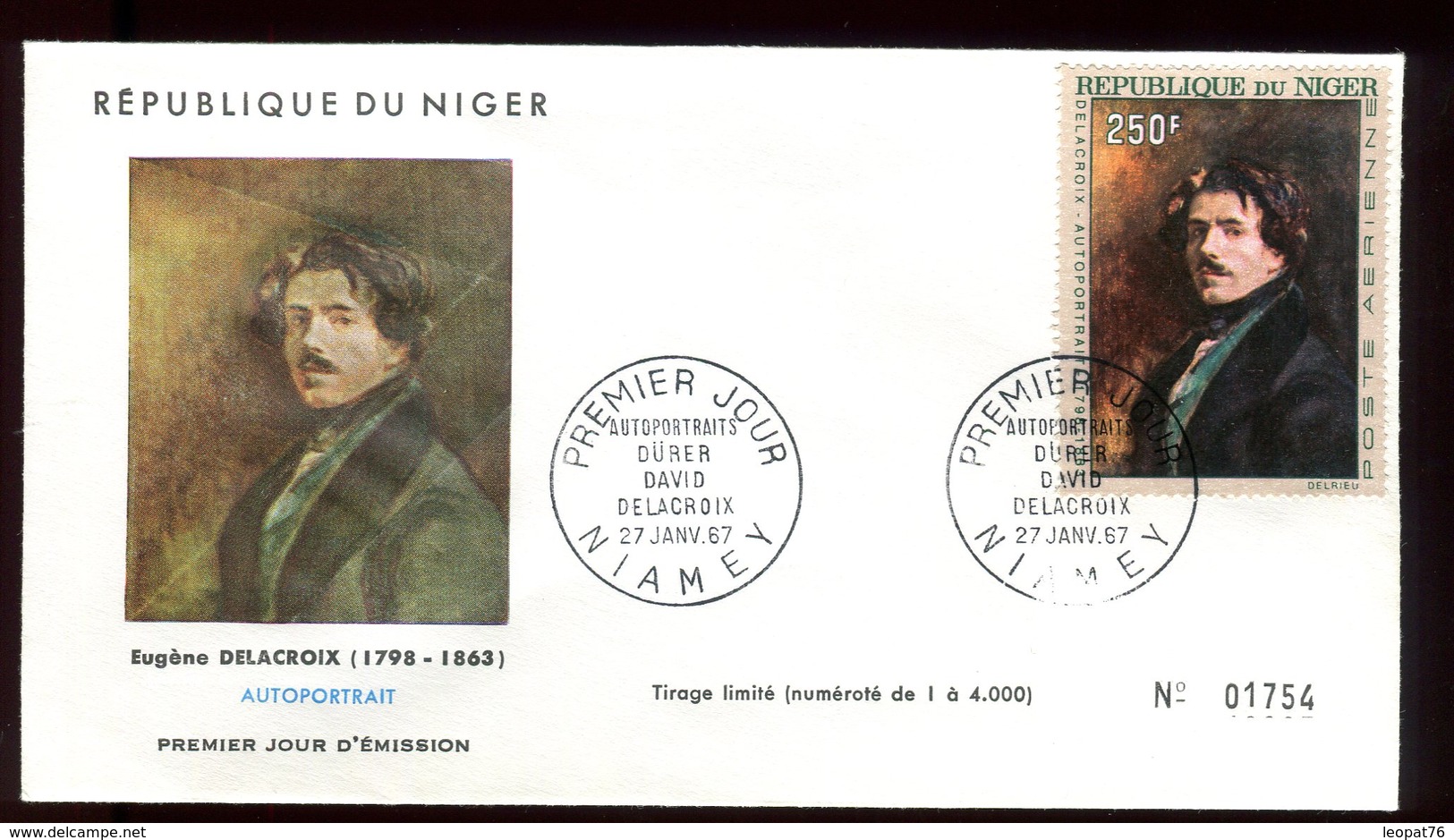 Niger - Enveloppe FDC 1967 - Oeuvre De Delacroix - O 294 - Níger (1960-...)